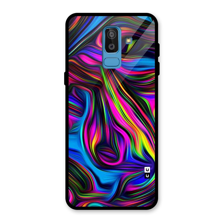 Dark Colorful Oil Abstract Glass Back Case for Galaxy J8