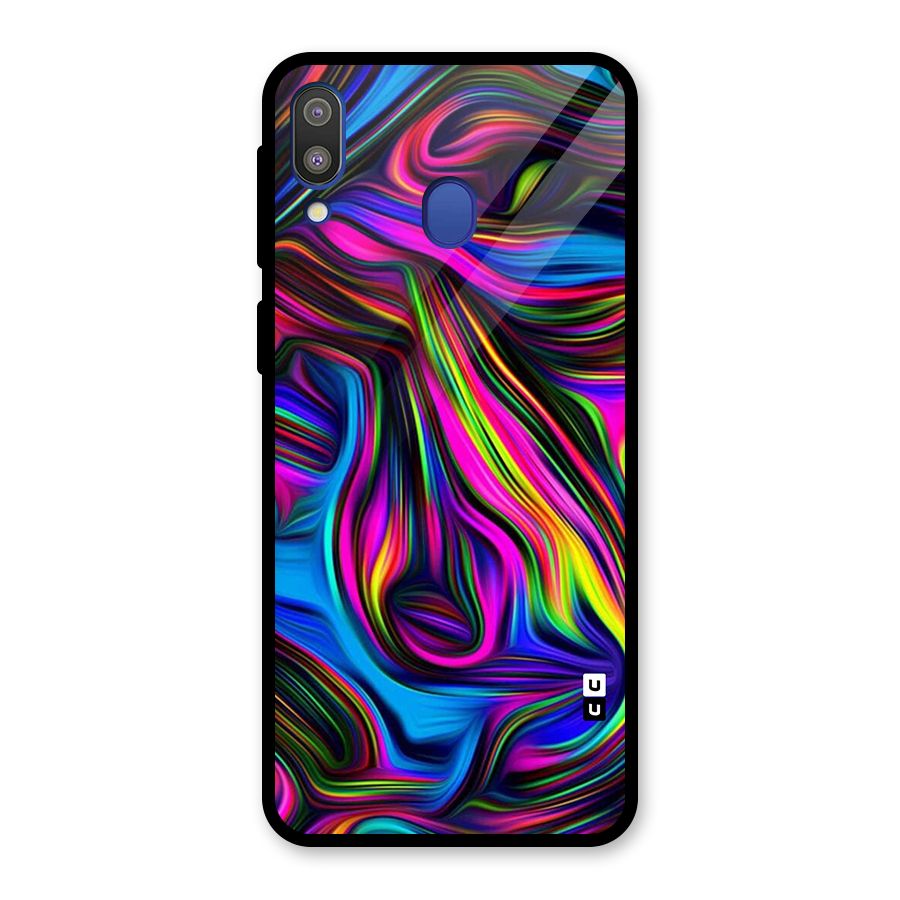 Dark Colorful Oil Abstract Glass Back Case for Galaxy M20
