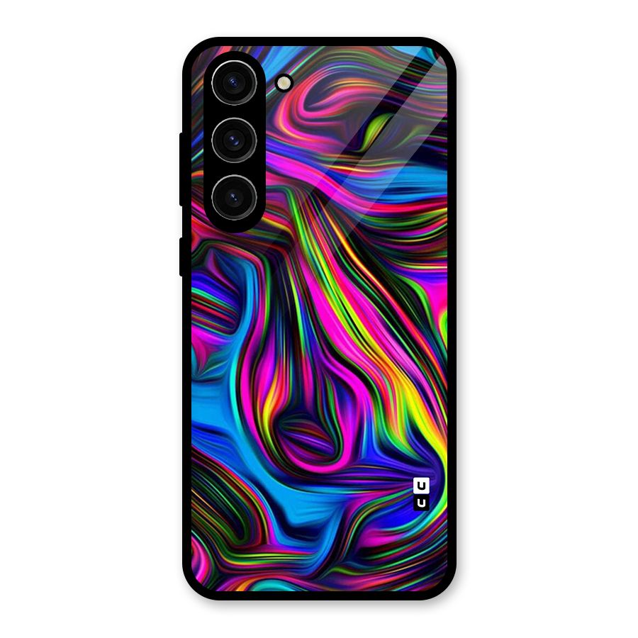 Dark Colorful Oil Abstract Glass Back Case for Galaxy S23 Plus
