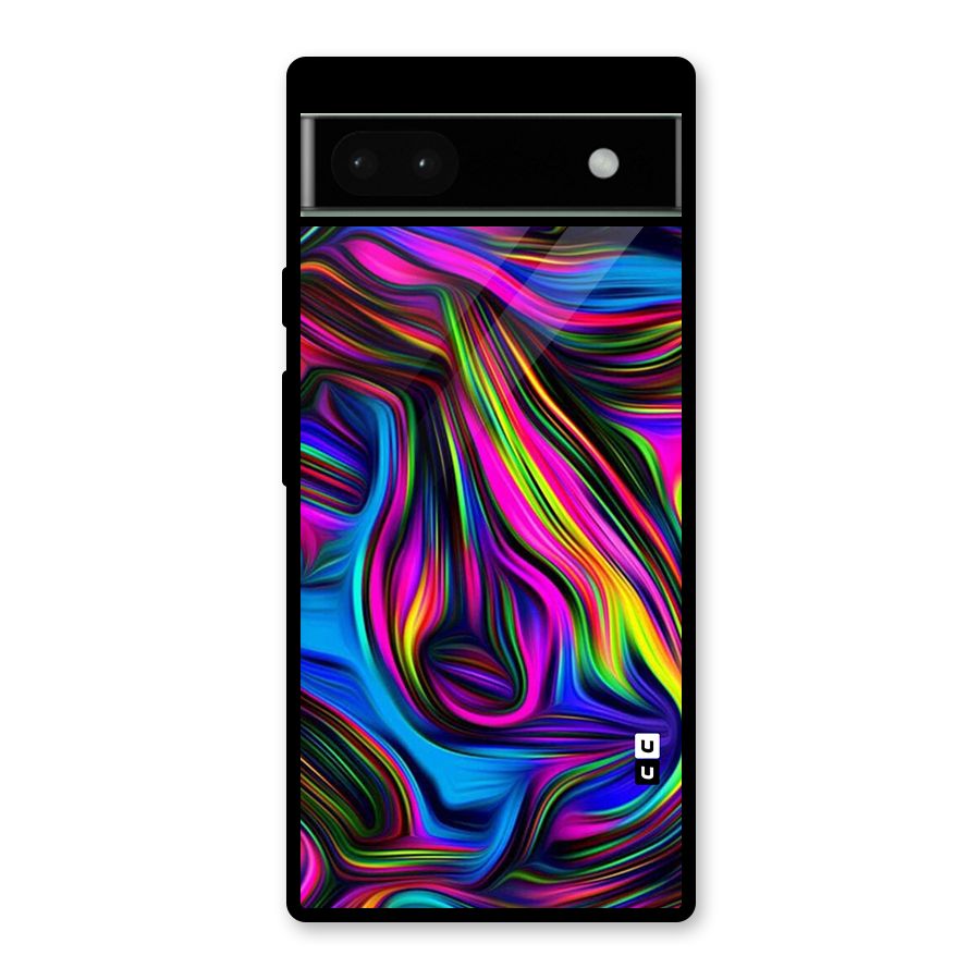 Dark Colorful Oil Abstract Glass Back Case for Google Pixel 6a