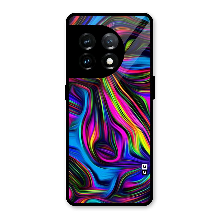 Dark Colorful Oil Abstract Glass Back Case for OnePlus 11