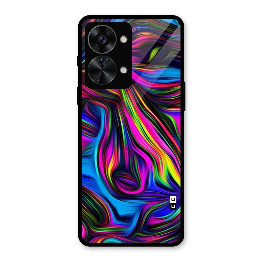 Dark Colorful Oil Abstract Glass Back Case for OnePlus Nord 2T