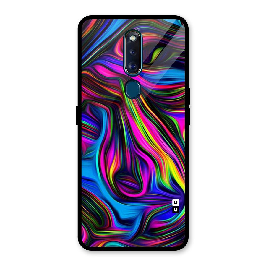 Dark Colorful Oil Abstract Glass Back Case for Oppo F11 Pro