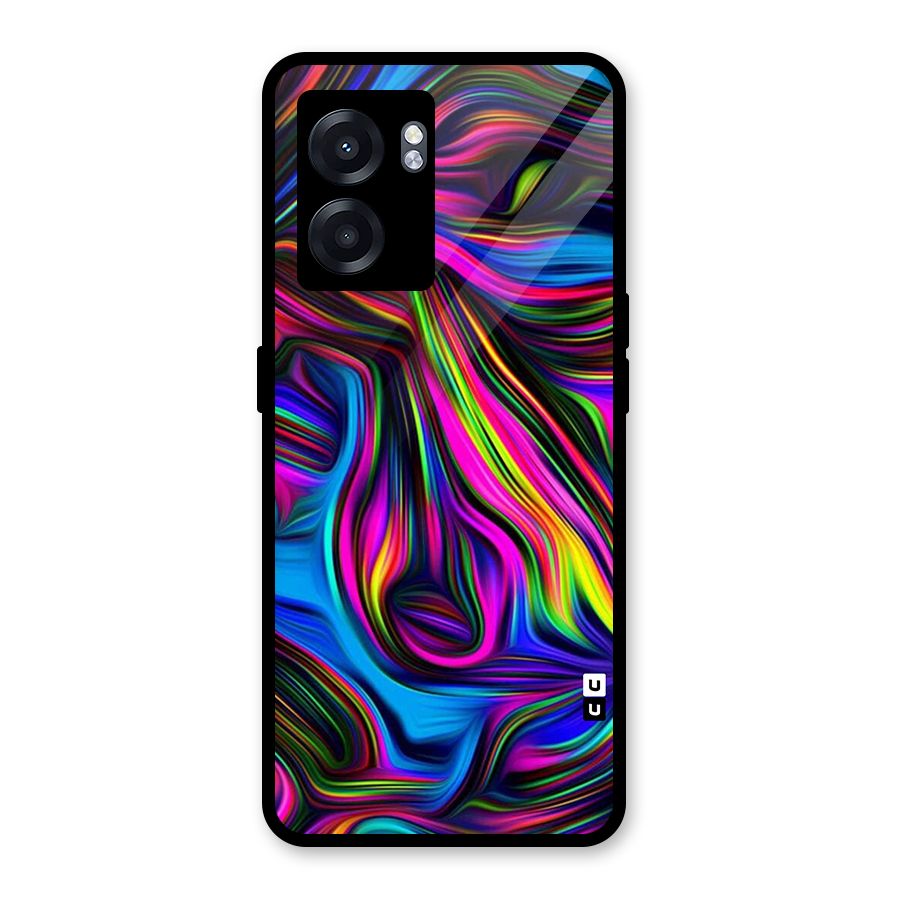 Dark Colorful Oil Abstract Glass Back Case for Oppo K10 (5G)