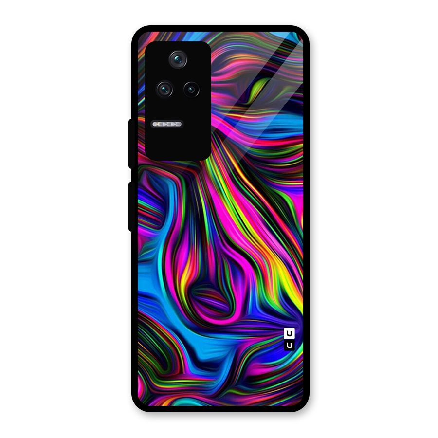 Dark Colorful Oil Abstract Glass Back Case for Poco F4 5G