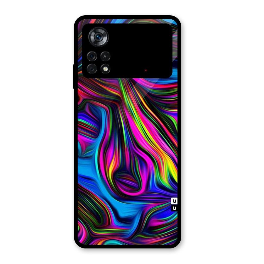 Dark Colorful Oil Abstract Glass Back Case for Poco X4 Pro 5G