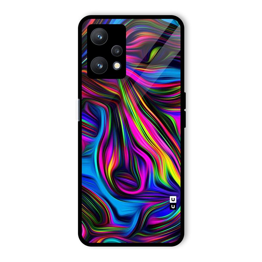 Dark Colorful Oil Abstract Glass Back Case for Realme 9 Pro 5G
