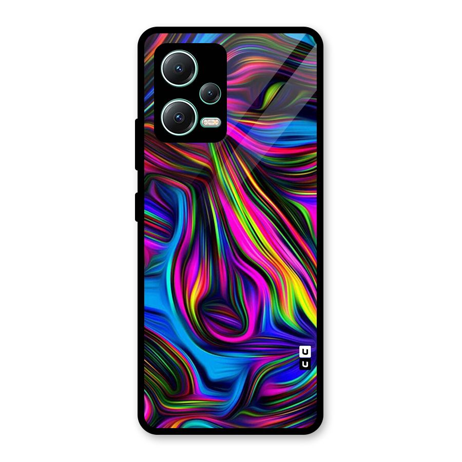 Dark Colorful Oil Abstract Glass Back Case for Redmi Note 12 5G