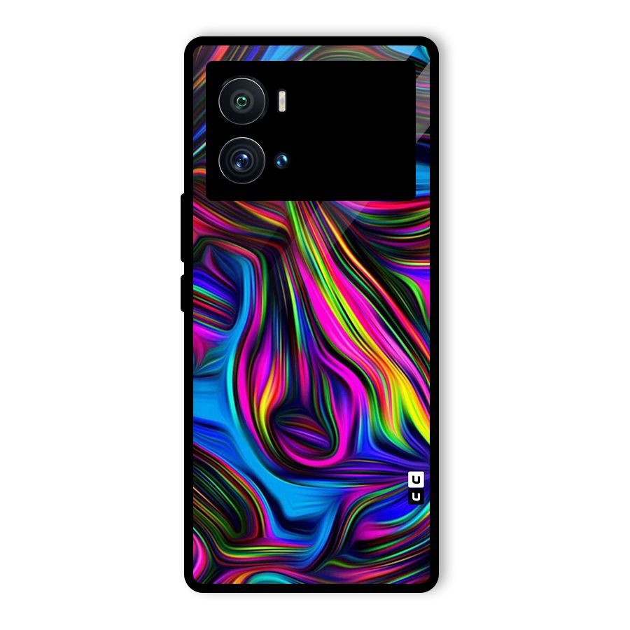Dark Colorful Oil Abstract Glass Back Case for Vivo iQOO 9 Pro