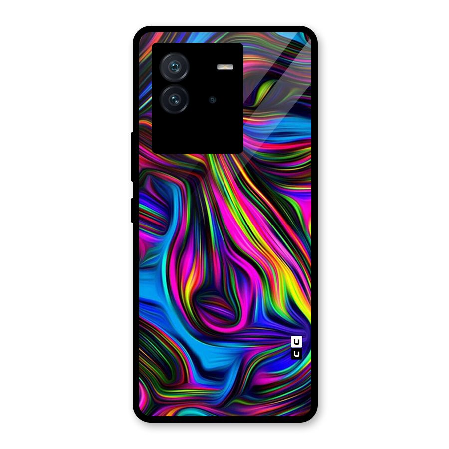 Dark Colorful Oil Abstract Glass Back Case for Vivo iQOO Neo 6 5G