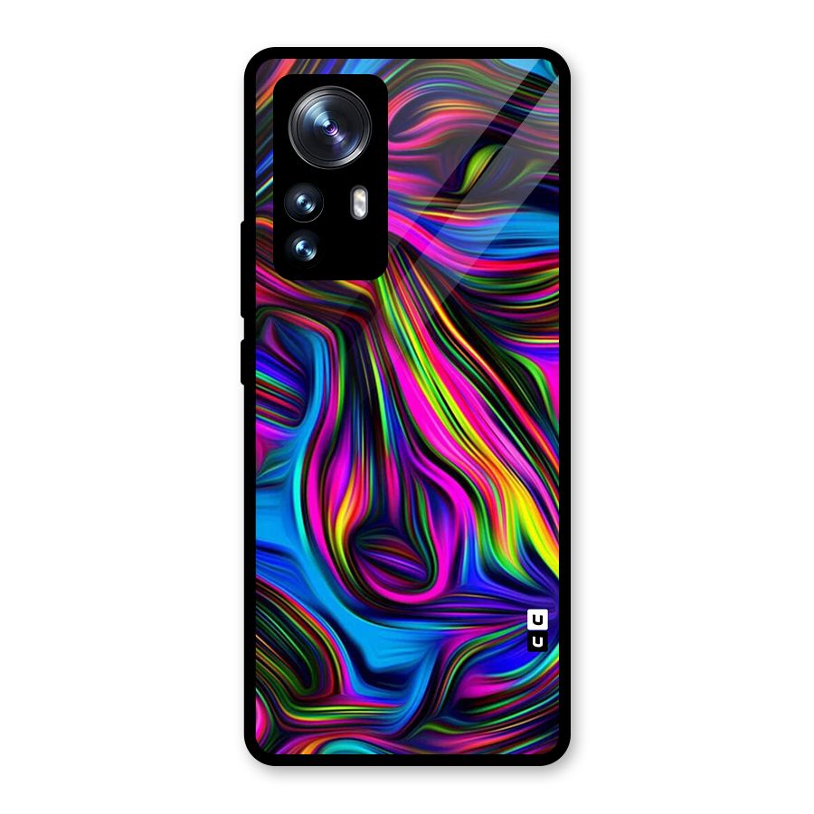 Dark Colorful Oil Abstract Glass Back Case for Xiaomi 12 Pro