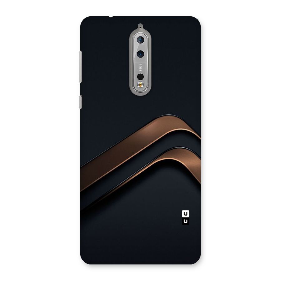 Dark Gold Stripes Back Case for Nokia 8