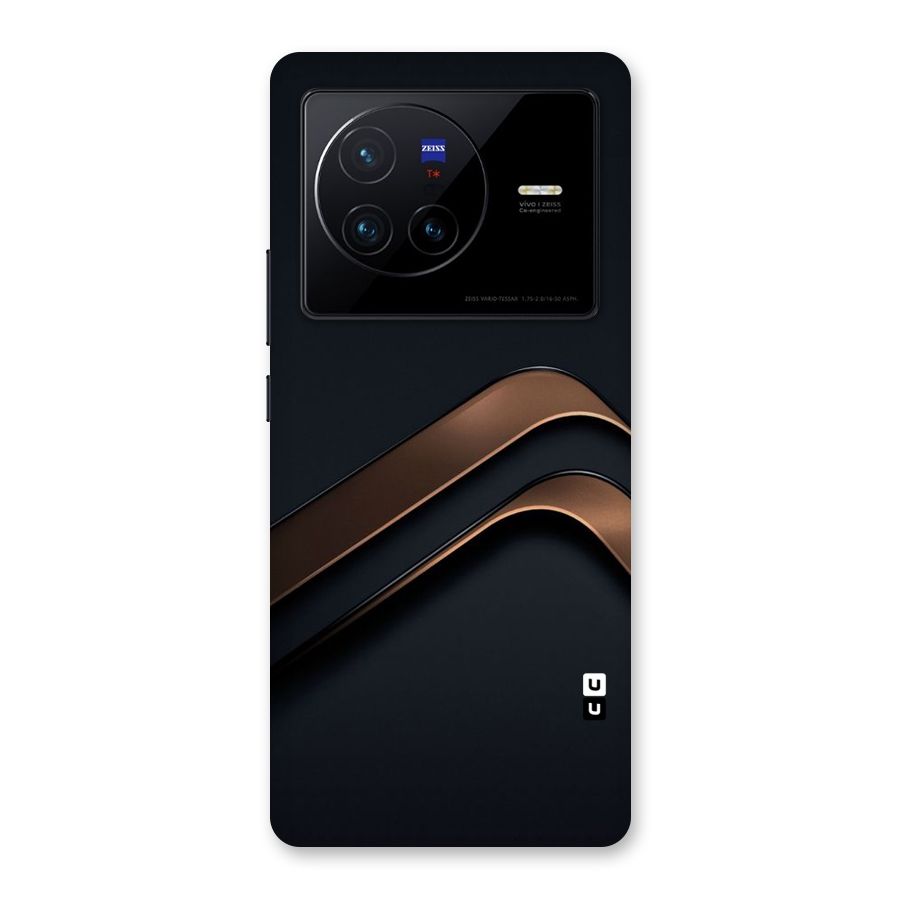 Dark Gold Stripes Back Case for Vivo X80