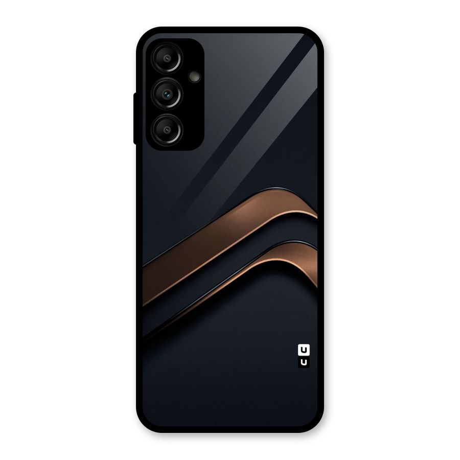 Dark Gold Stripes Glass Back Case for Galaxy A14 5G