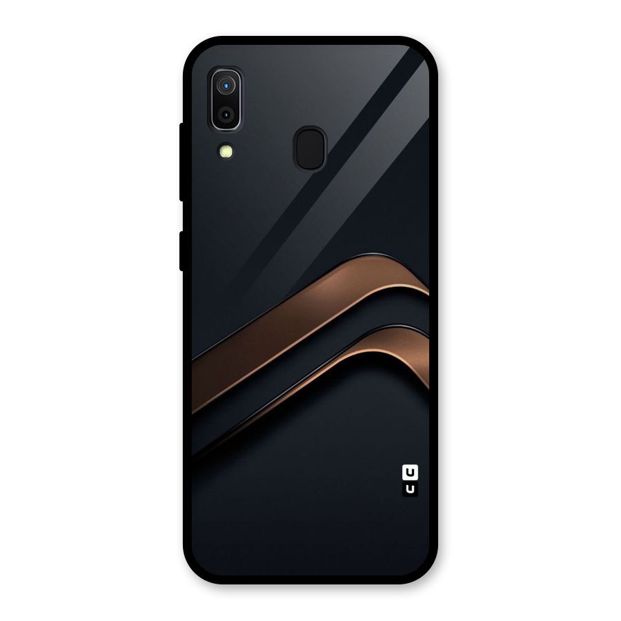 Dark Gold Stripes Glass Back Case for Galaxy A30