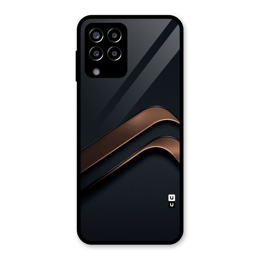 Dark Gold Stripes Glass Back Case for Galaxy M33