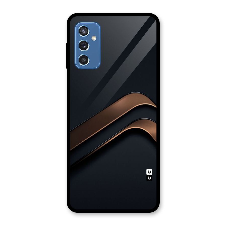 Dark Gold Stripes Glass Back Case for Galaxy M52 5G