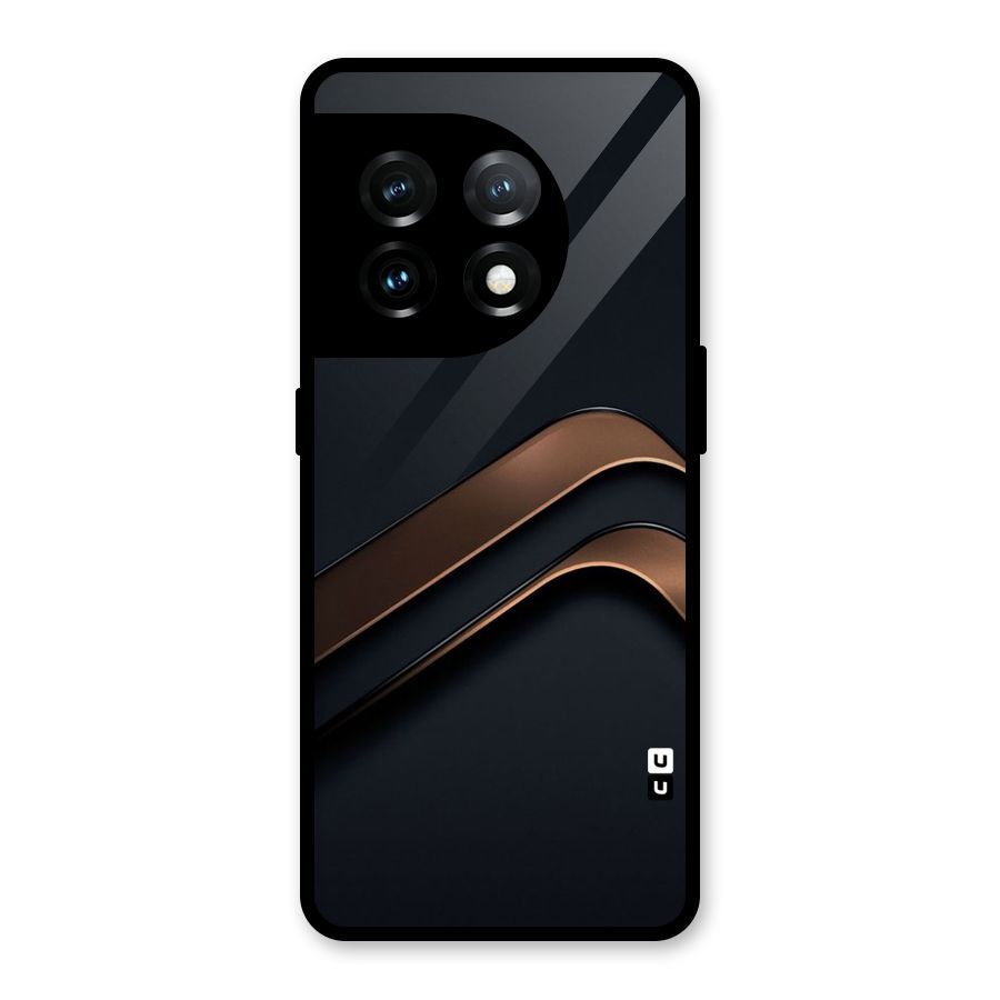 Dark Gold Stripes Glass Back Case for OnePlus 11