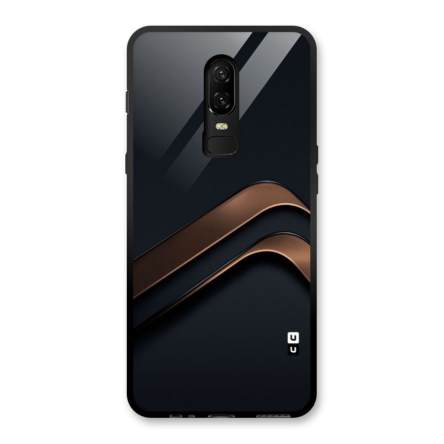 Dark Gold Stripes Glass Back Case for OnePlus 6