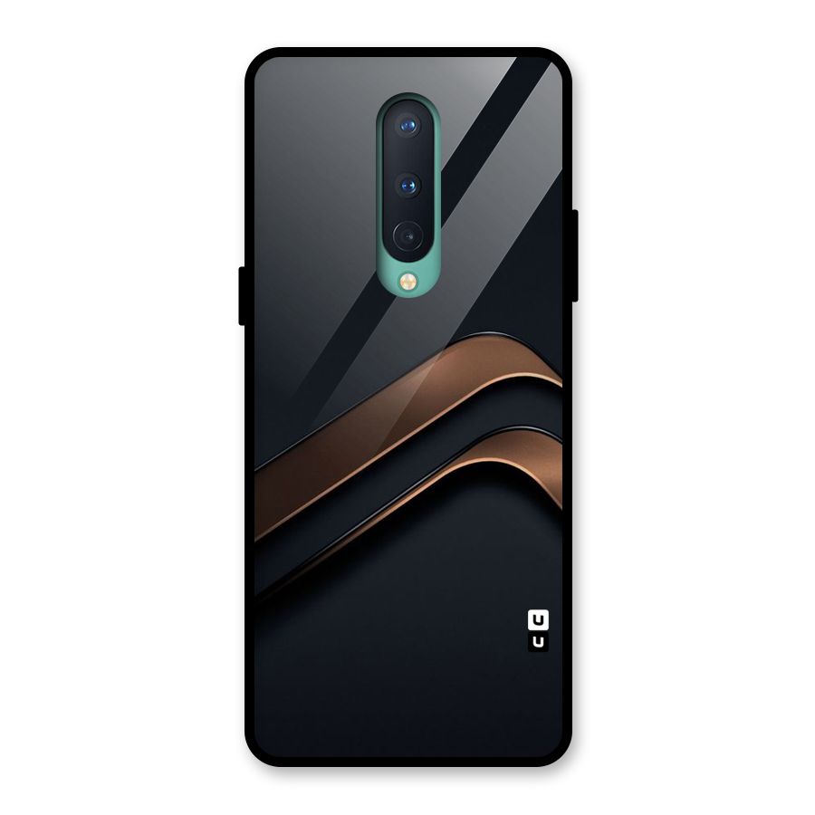 Dark Gold Stripes Glass Back Case for OnePlus 8