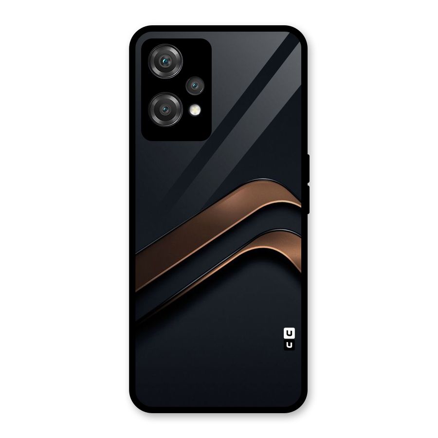 Dark Gold Stripes Glass Back Case for OnePlus Nord CE 2 Lite 5G