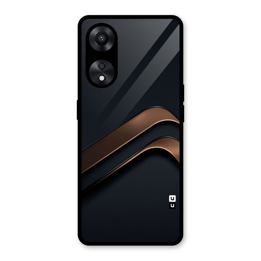 Dark Gold Stripes Glass Back Case for Oppo A78