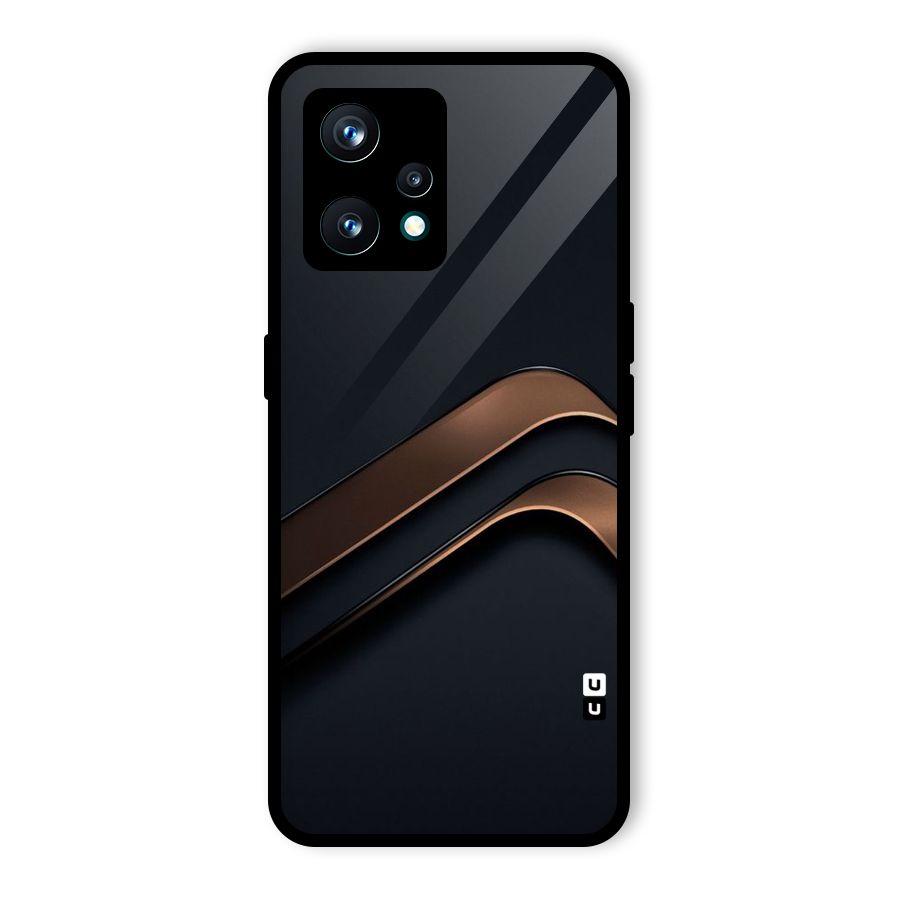 Dark Gold Stripes Glass Back Case for Realme 9