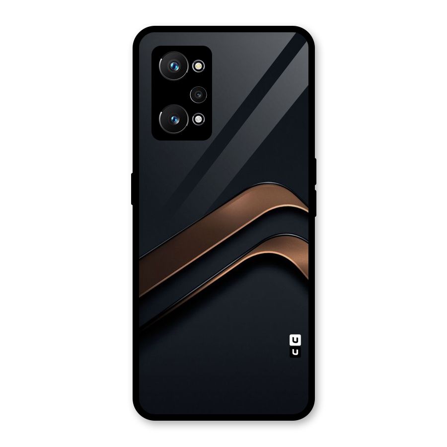 Dark Gold Stripes Glass Back Case for Realme GT Neo 3T