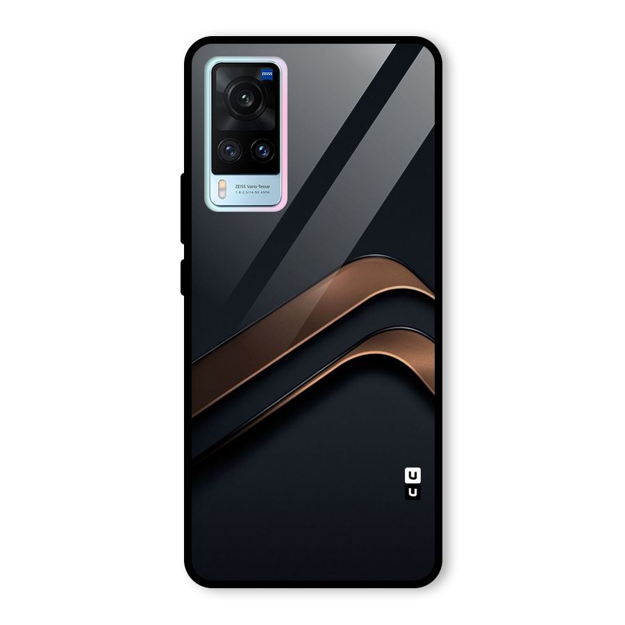 Dark Gold Stripes Glass Back Case for Vivo X60