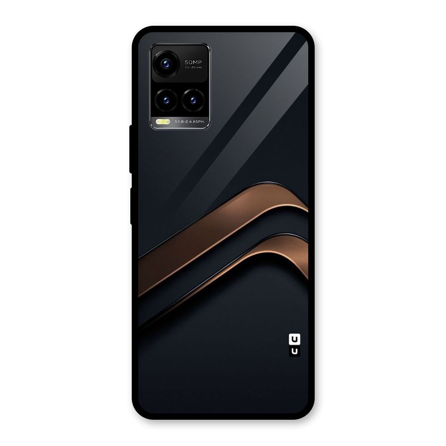 Dark Gold Stripes Glass Back Case for Vivo Y21T