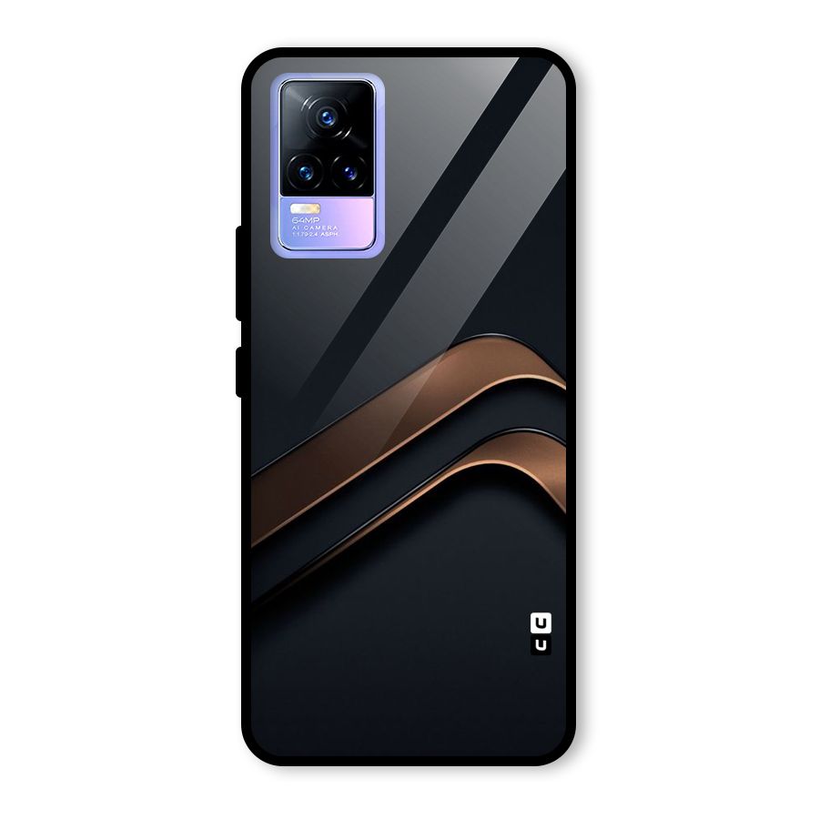 Dark Gold Stripes Glass Back Case for Vivo Y73