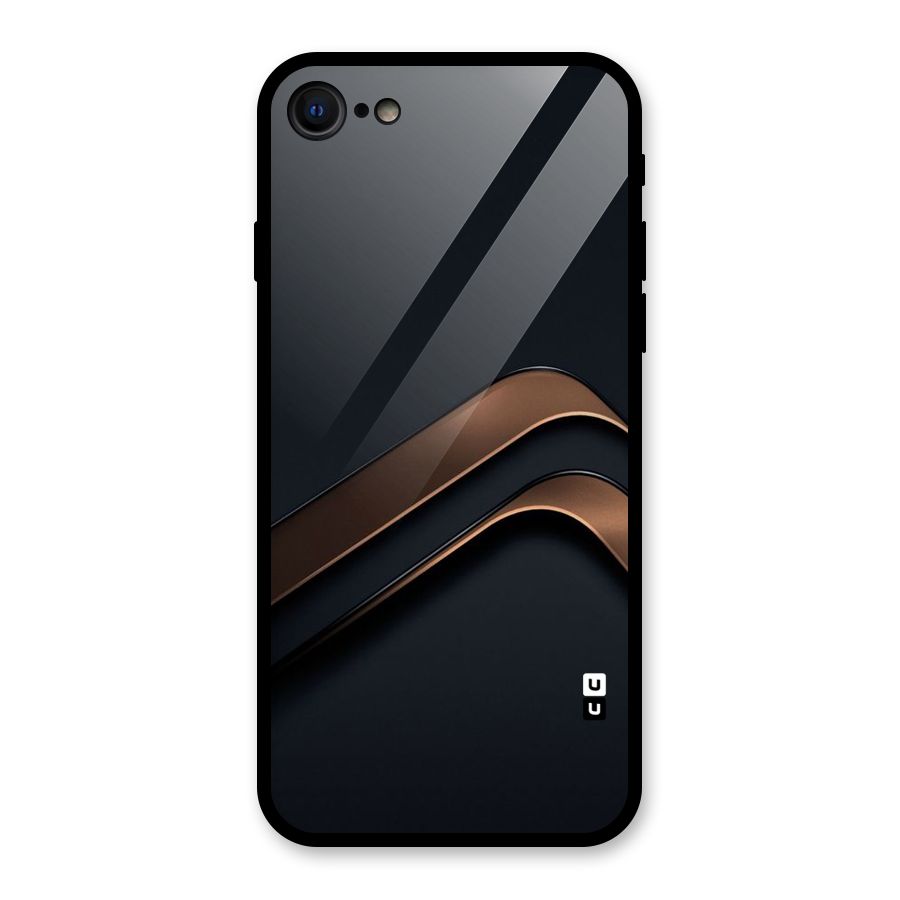 Dark Gold Stripes Glass Back Case for iPhone SE 2022