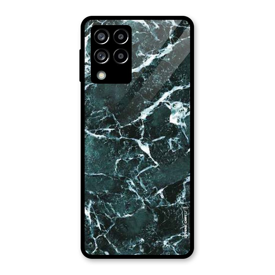 Dark Green Marble Glass Back Case for Galaxy M53 5G
