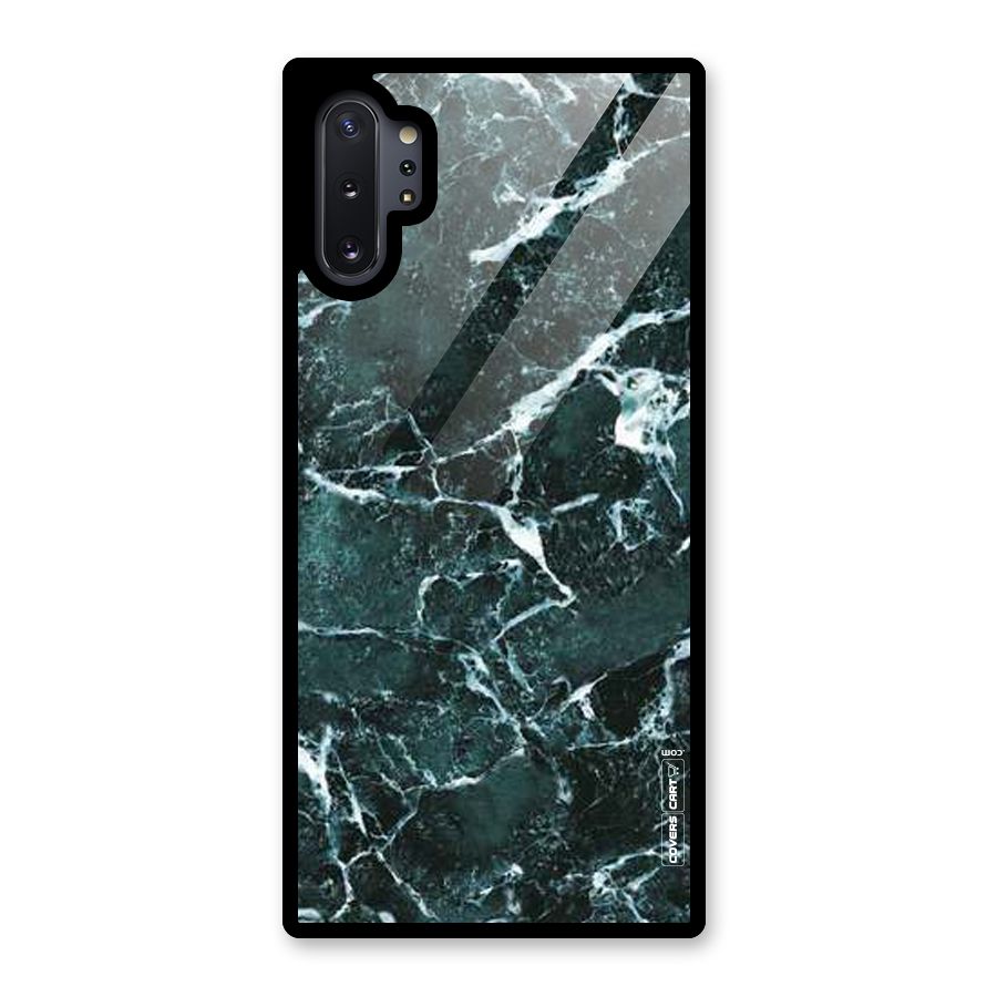 Dark Green Marble Glass Back Case for Galaxy Note 10 Plus