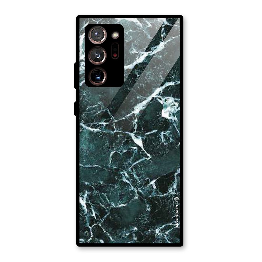 Dark Green Marble Glass Back Case for Galaxy Note 20 Ultra 5G