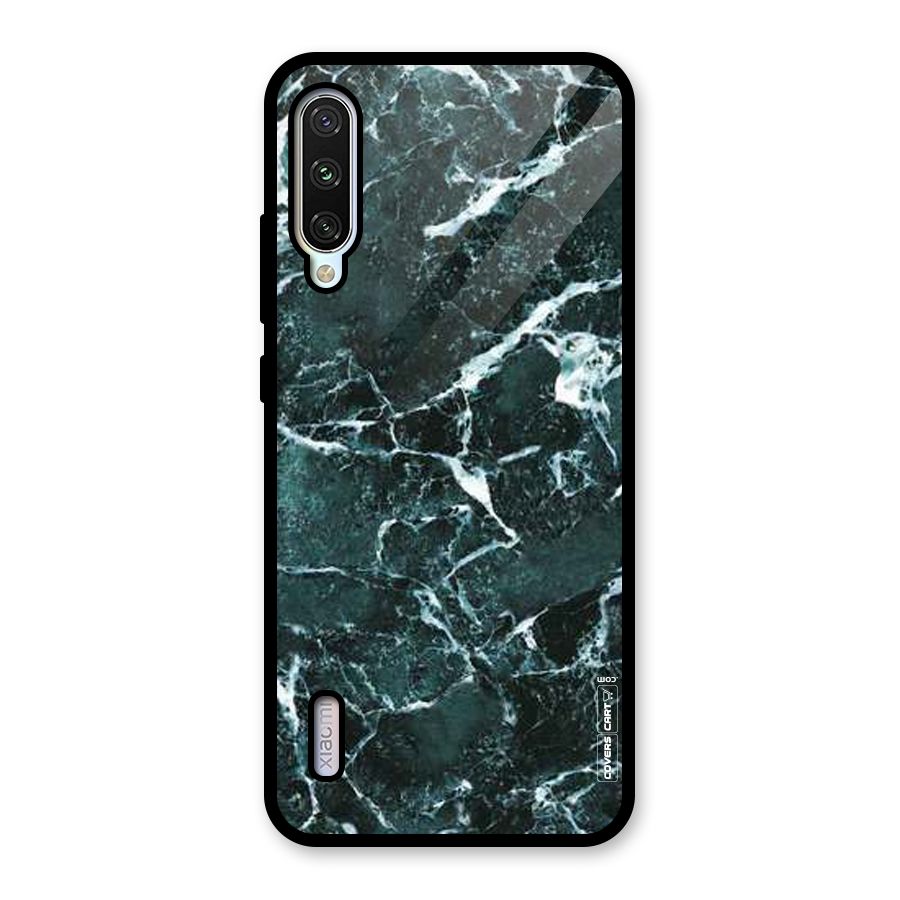 Dark Green Marble Glass Back Case for Mi A3