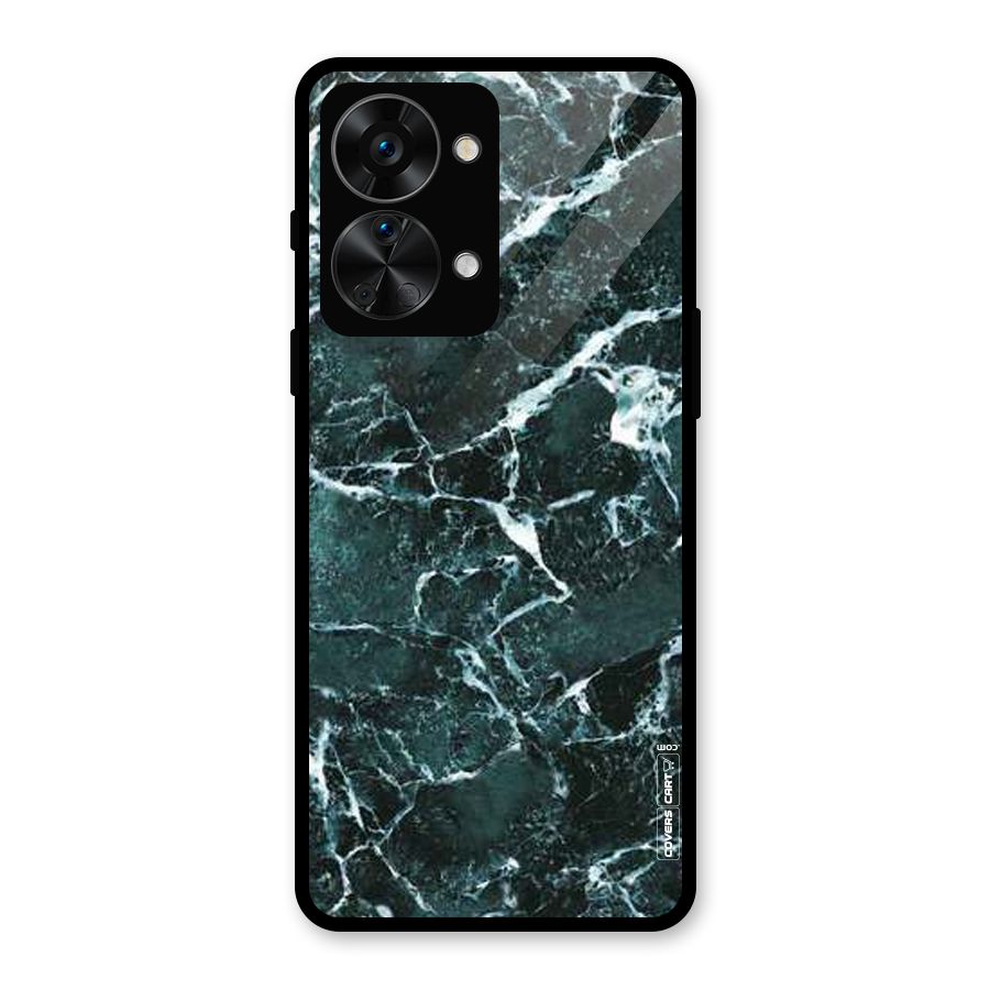 Dark Green Marble Glass Back Case for OnePlus Nord 2T