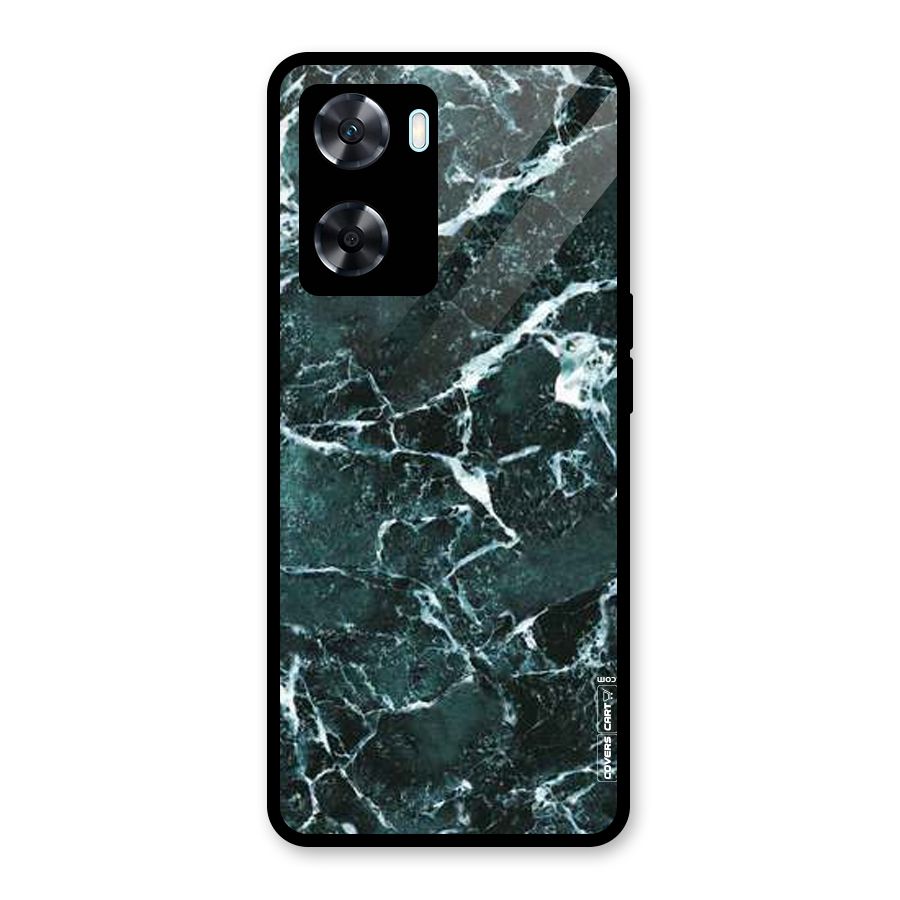 Dark Green Marble Glass Back Case for Oppo A77