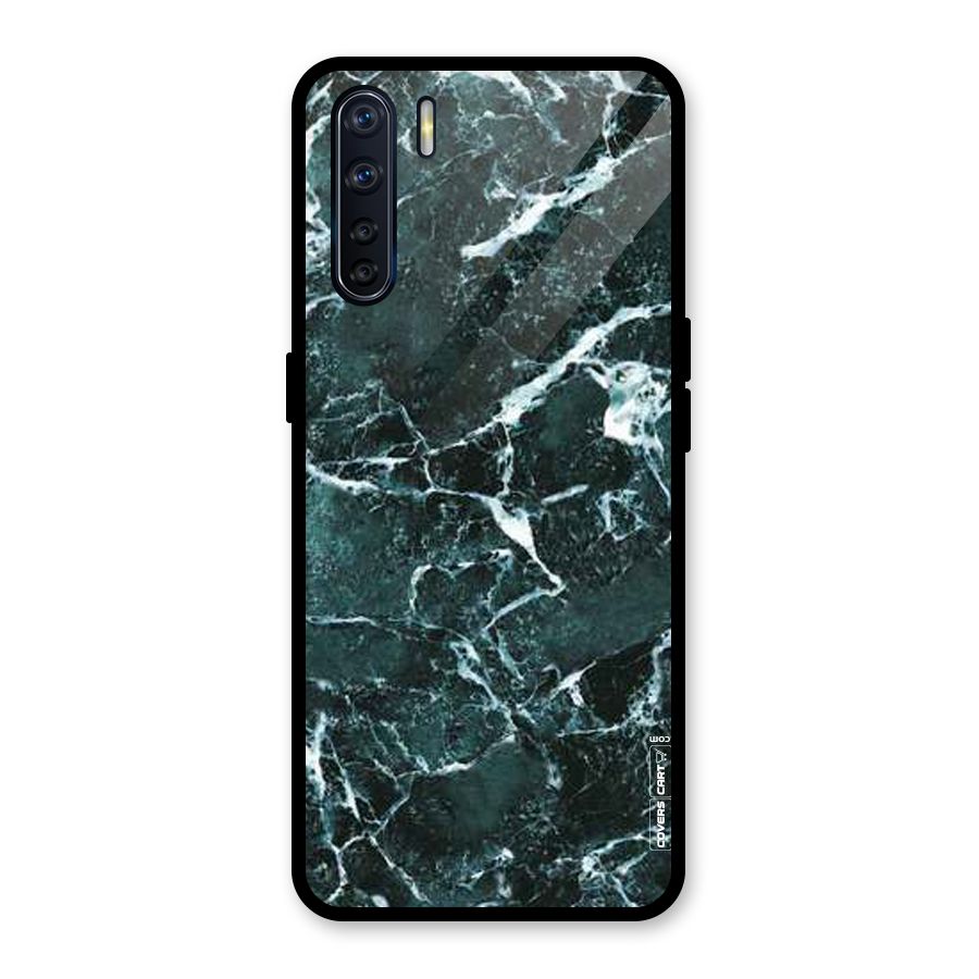 Dark Green Marble Glass Back Case for Oppo F15