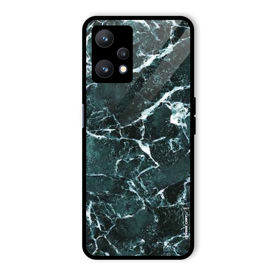 Dark Green Marble Glass Back Case for Realme 9 Pro 5G