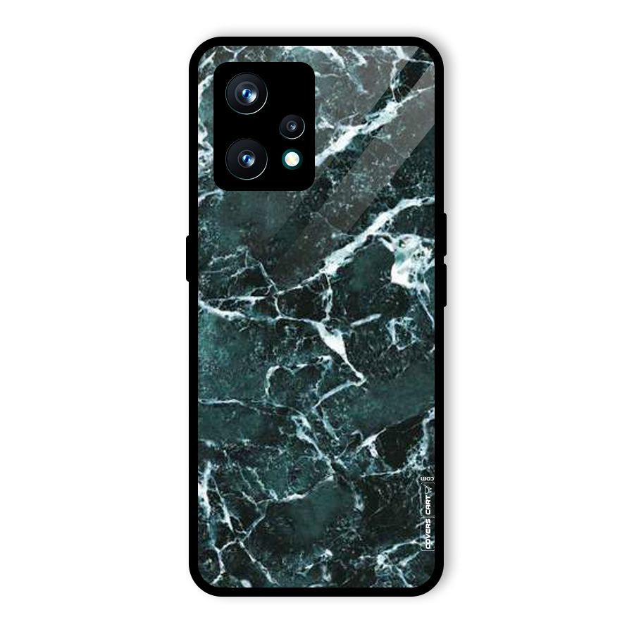 Dark Green Marble Glass Back Case for Realme 9 Pro Plus 5G