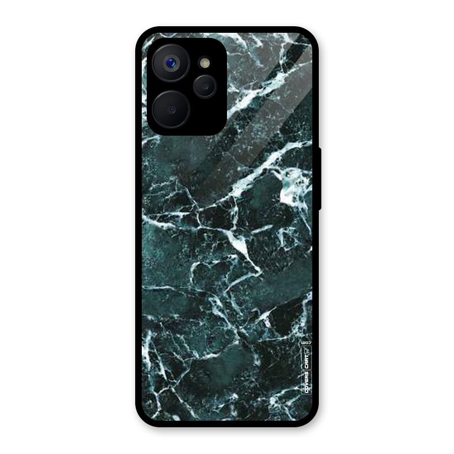 Dark Green Marble Glass Back Case for Realme 9i 5G