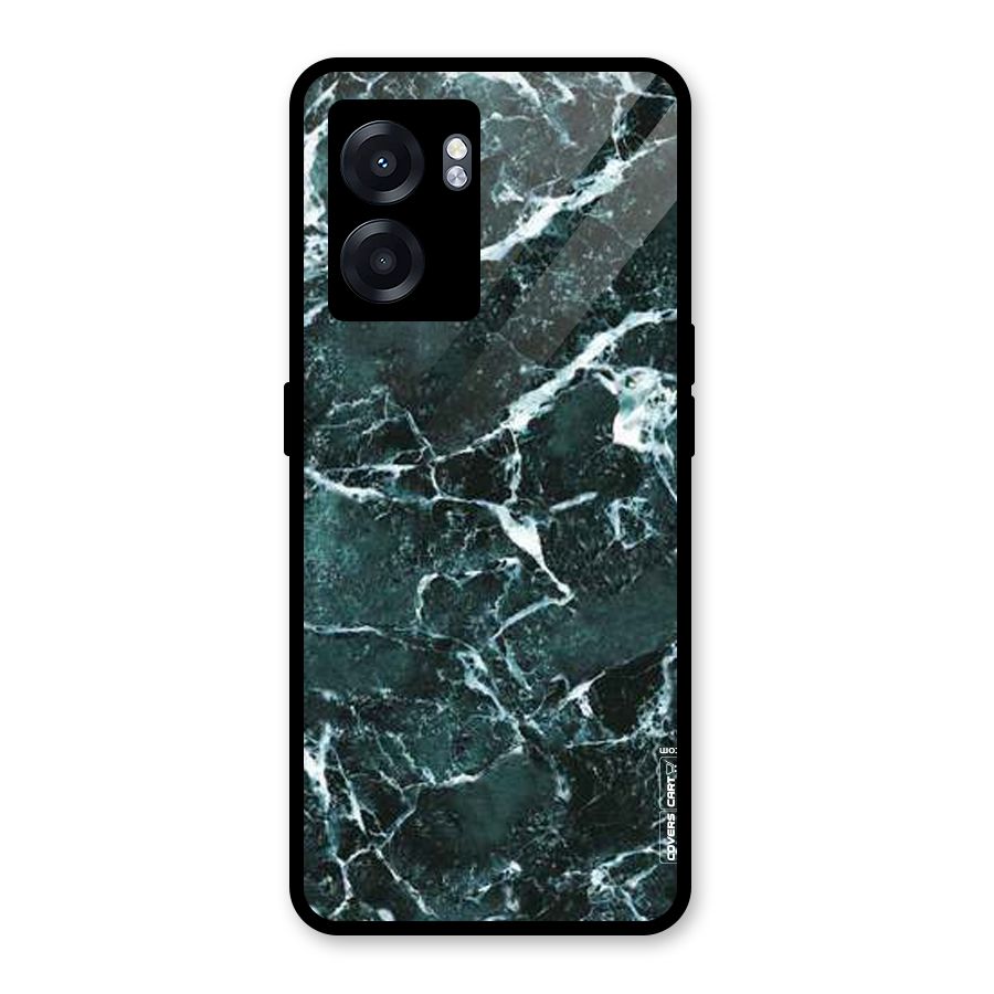 Dark Green Marble Glass Back Case for Realme Narzo 50 5G