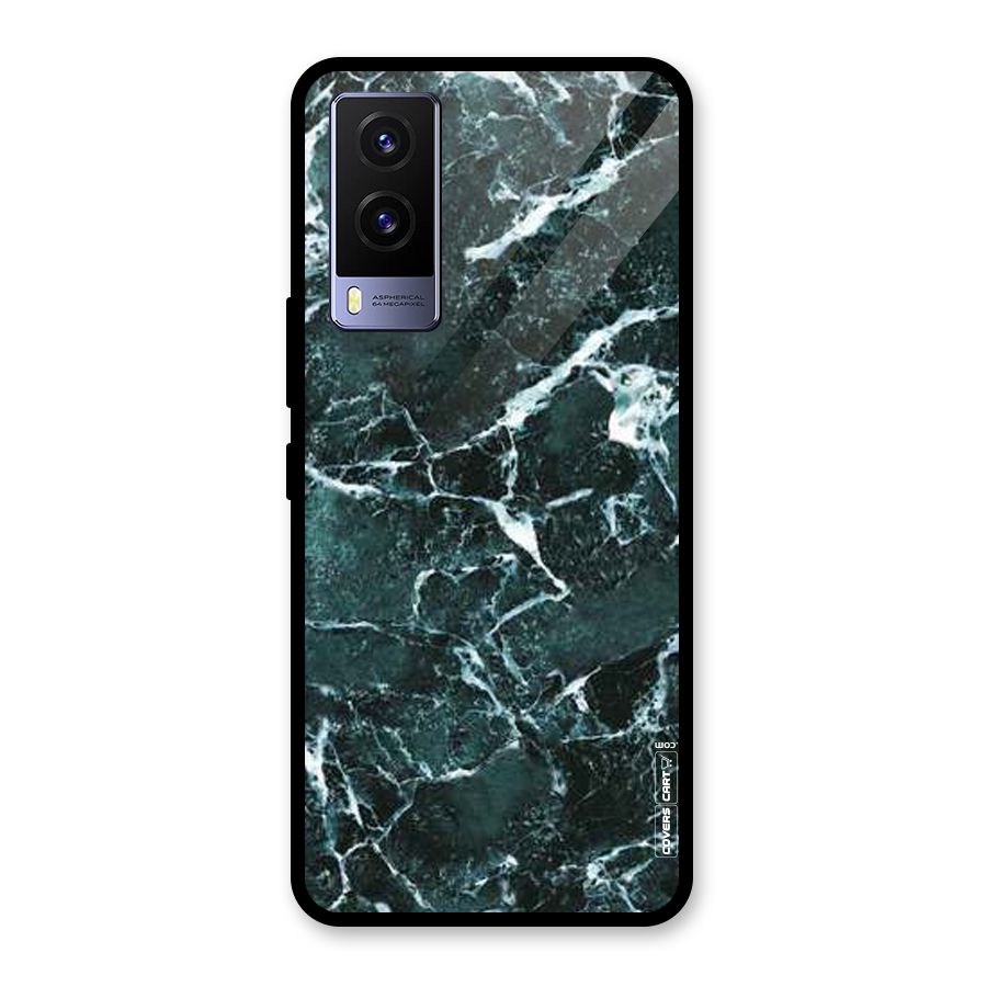 Dark Green Marble Glass Back Case for Vivo V21e 5G