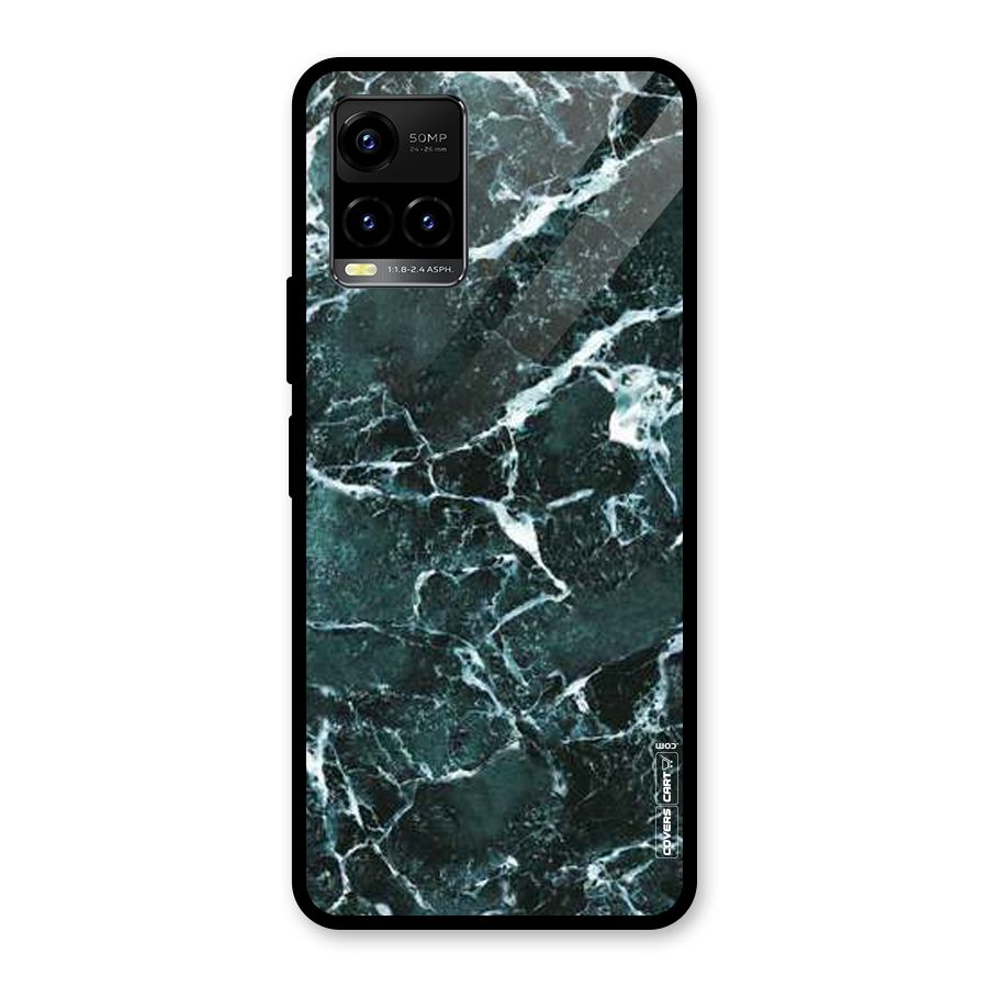 Dark Green Marble Glass Back Case for Vivo Y21T