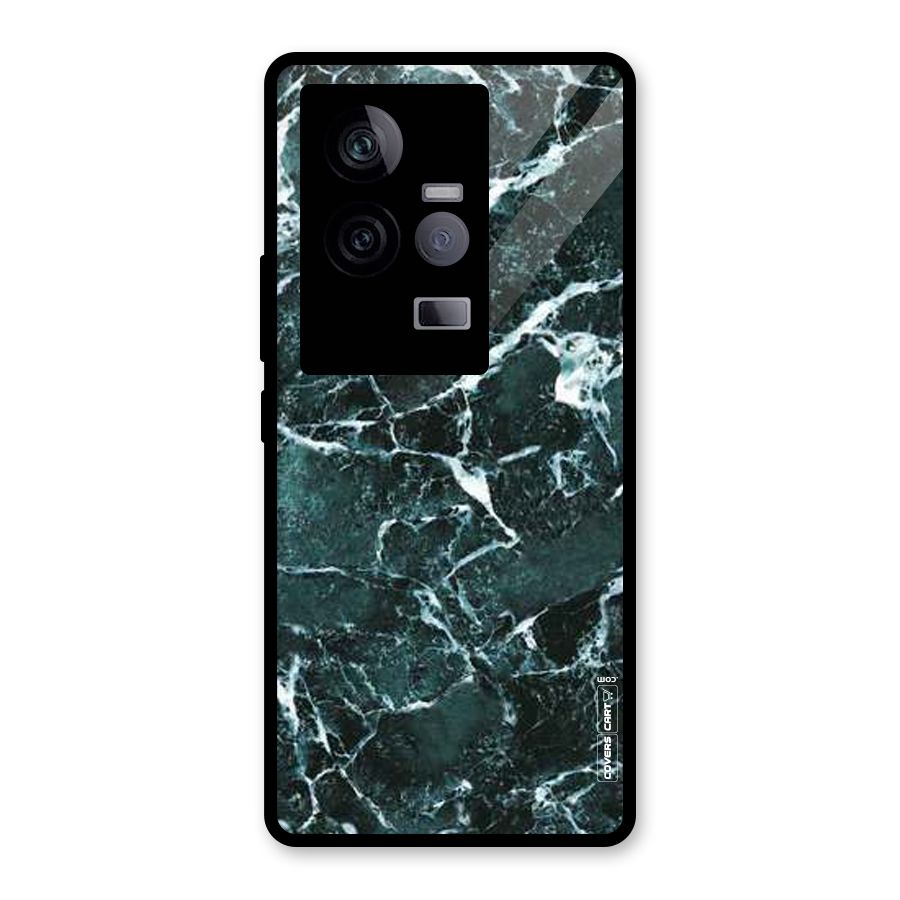 Dark Green Marble Glass Back Case for Vivo iQOO 11 5G