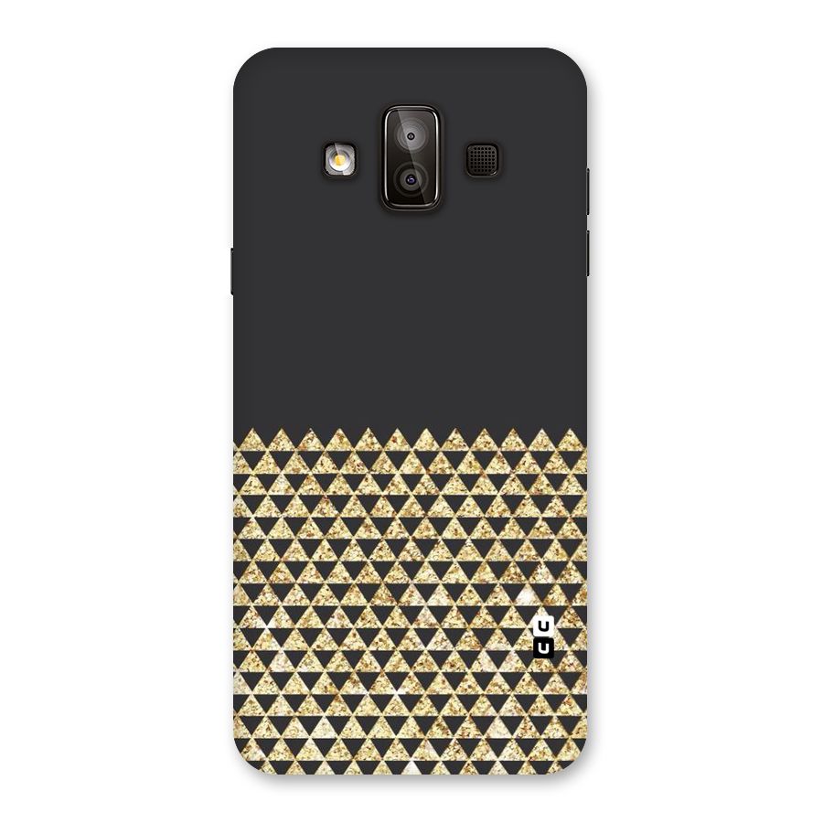 Dark Grey Golden Triangles Back Case for Galaxy J7 Duo