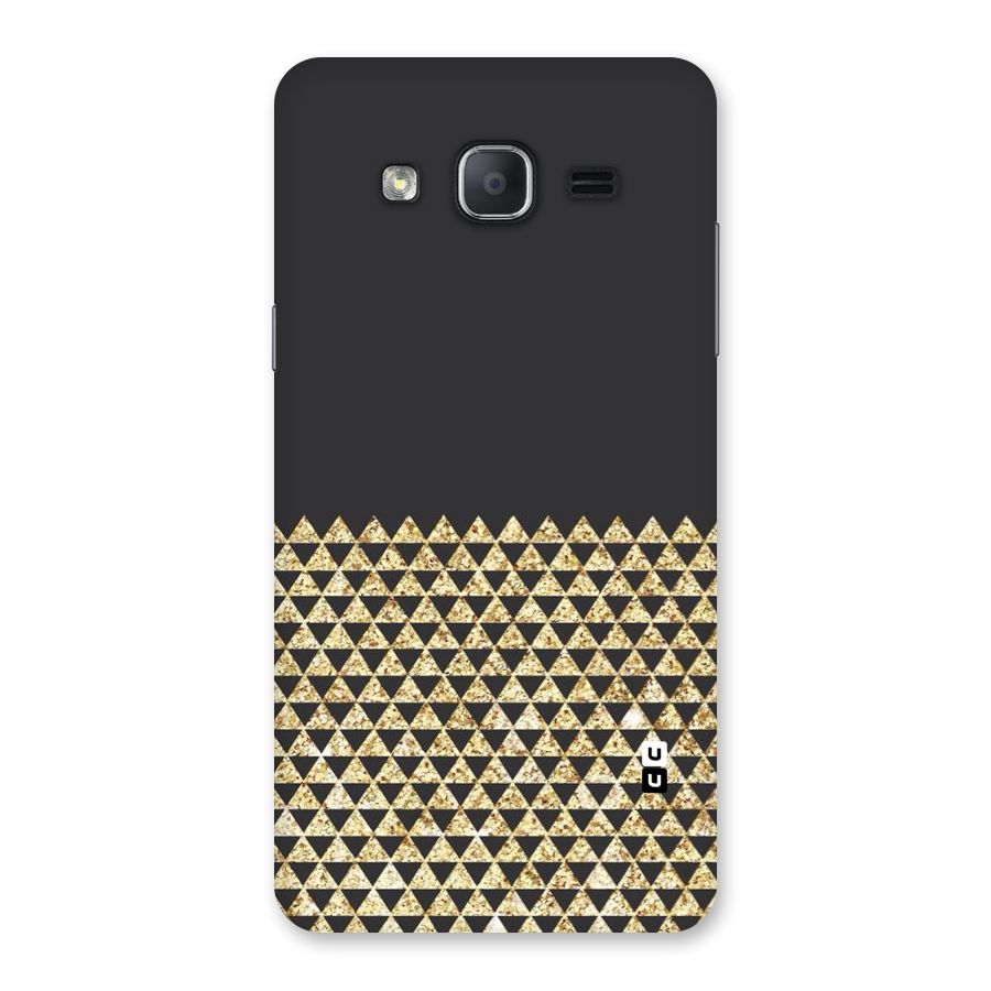 Dark Grey Golden Triangles Back Case for Galaxy On7 2015