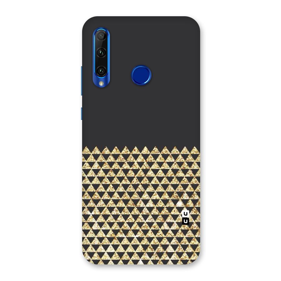 Dark Grey Golden Triangles Back Case for Honor 20i