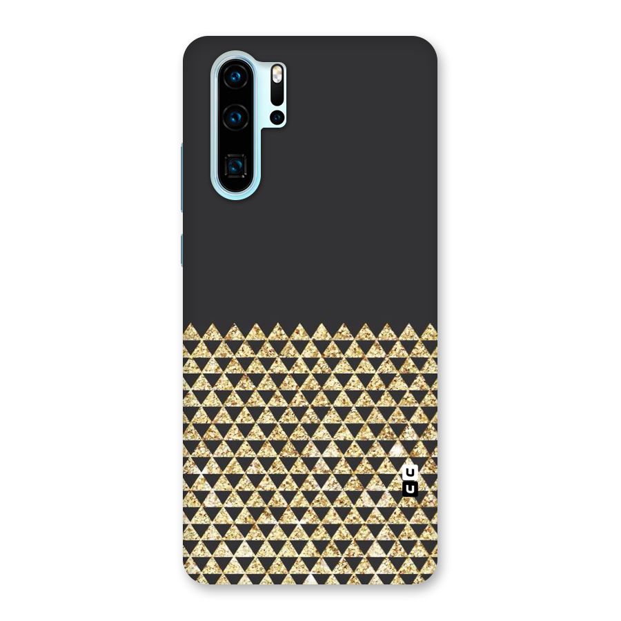 Dark Grey Golden Triangles Back Case for Huawei P30 Pro